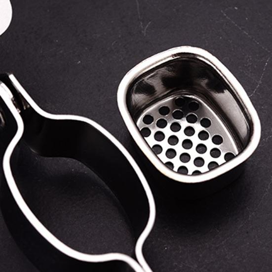 Garlic Press Heavy Duty Stainless Steel Mincer Tool Large Chamber Crushes Garlics Nuts Ergonomic Handle Kitchen Gadget for Easy Cooking