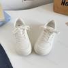 Fashion Women's White Sneakers 2025 Spring Autumn New Lightweight Breathable Outdoor Casual Shoes Flower Lace Up Comfortable Board Shoes
