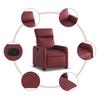 Relaxation Armchair in Wine Red Artificial Leather
