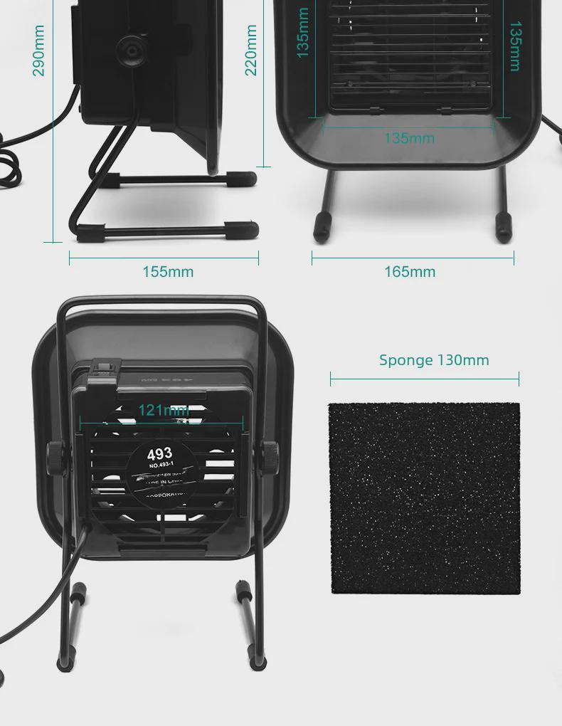 Промышленный вентилятор для вытяжки дыма при пайке и сварке