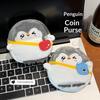 Soft Fluffy Plush Penguin Coin Purse Cartoon Keychain Holds Coins Zero Wallet Cute Mini Storage Bag Gifts For Kids Girls