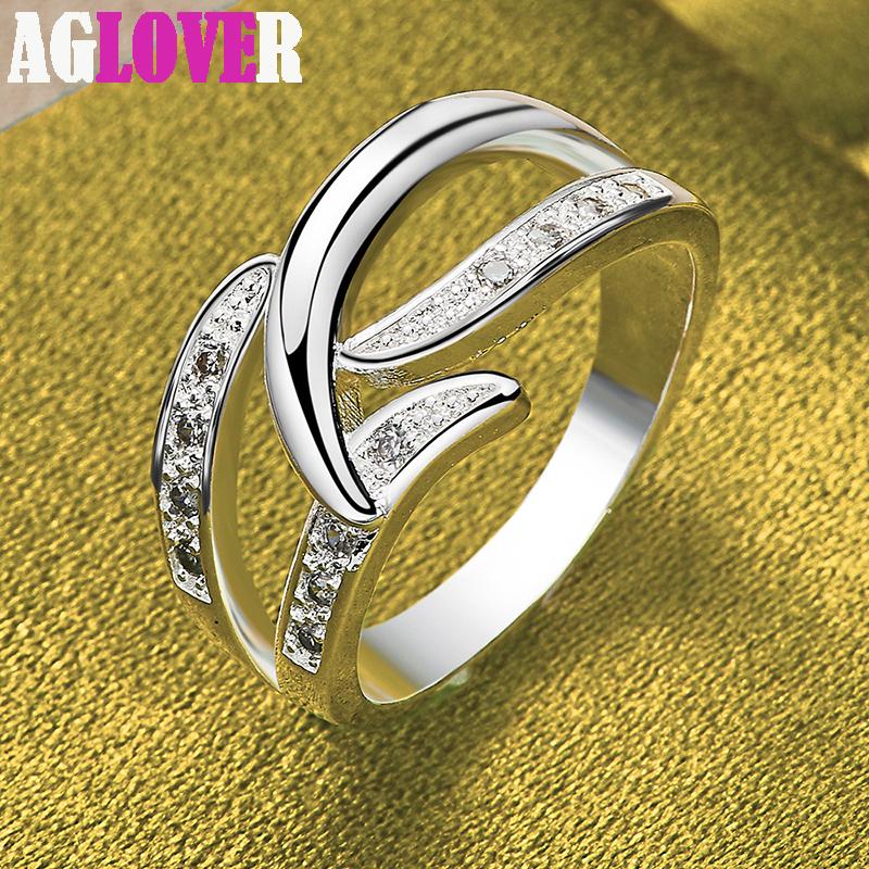 925 Sterling Silver AAA Zircon Ring Jewelry