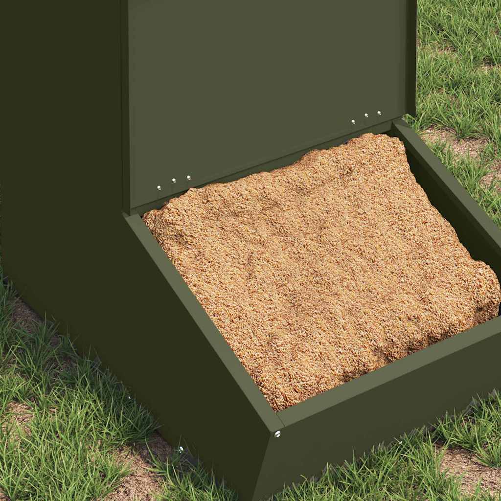 Pig Feeder Olive Green 55 x 38 x 76 cm