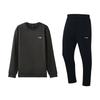 Спортивный утепленный свитшот с круглым вырезом и принтом логотипа Li Ning, удобные брюки, повседневный комплект. Унисекс. Свитшот, брюки, комплект AKLUA75-5+AWDVG81-1