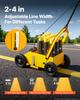 VEVOR Striping Line Marking Machine 9-Can Capacity Yellow with 4 Wheels, Parking Lot Striping Machine, 50-100 mm Adjustable Line Width, Heavy Duty