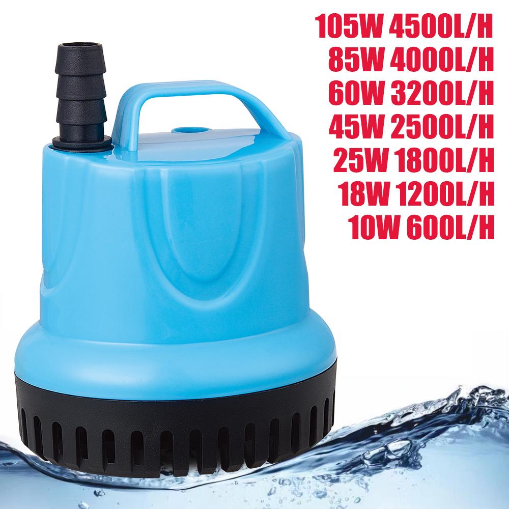 10/18/25/45/60/85W 600-4500L/H Submersible Water Pump 220V Aquarium Tank Water Tank Spout Temperature Control Cleaning Bottom Suction Pump