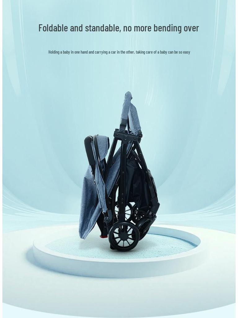 Huaying Lightweight Foldable Baby Stroller - Sit & Recline, One-Button Fold, Ideal for Newborns & Toddlers