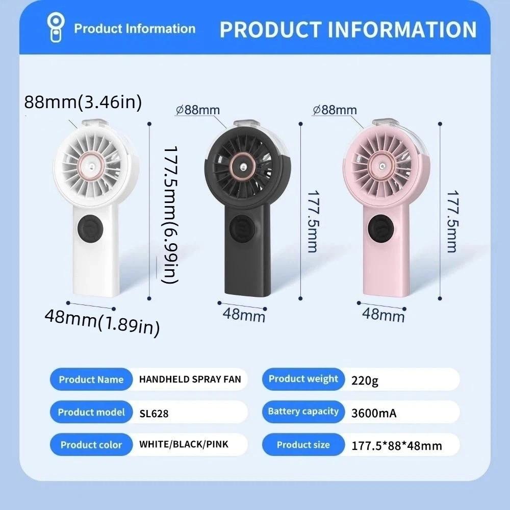 Portable Cooling Spray Fan Water Cooling Mini Cooling Fans Handheld Misting Fan Outdoor