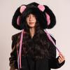Cute blush bear plush hat women's winter sweet warm ear protection Lei Feng hat cycling fleece thickened cold protection
