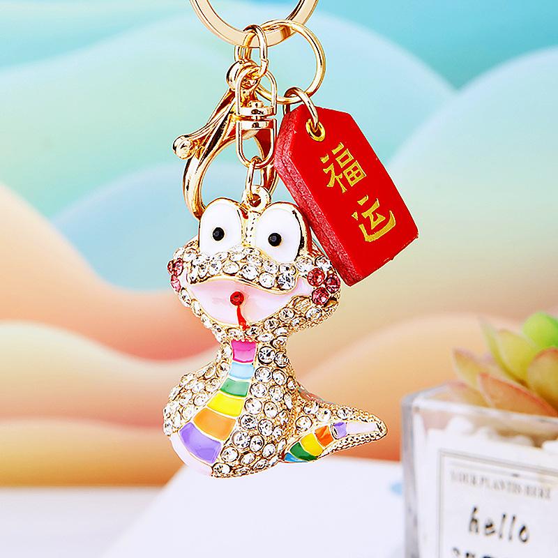 Креативный китайский зодиакальный брелок-подвеска в виде змеи, изысканный мультяшный брелок-змея, украшение для рюкзака, аксессуары, подарки