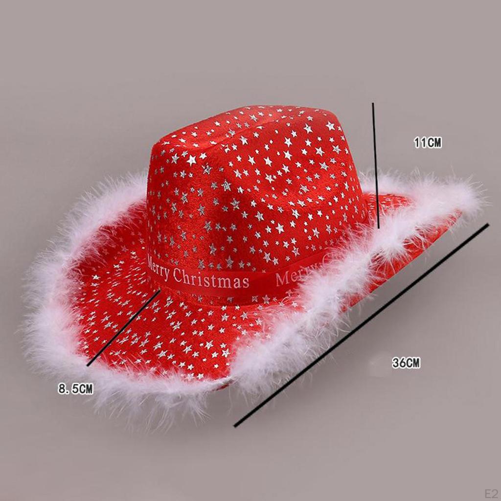 Рождественская ковбойская шляпа, кепка, женский головной убор для вечеринки, сценического выступления, Хэллоуина