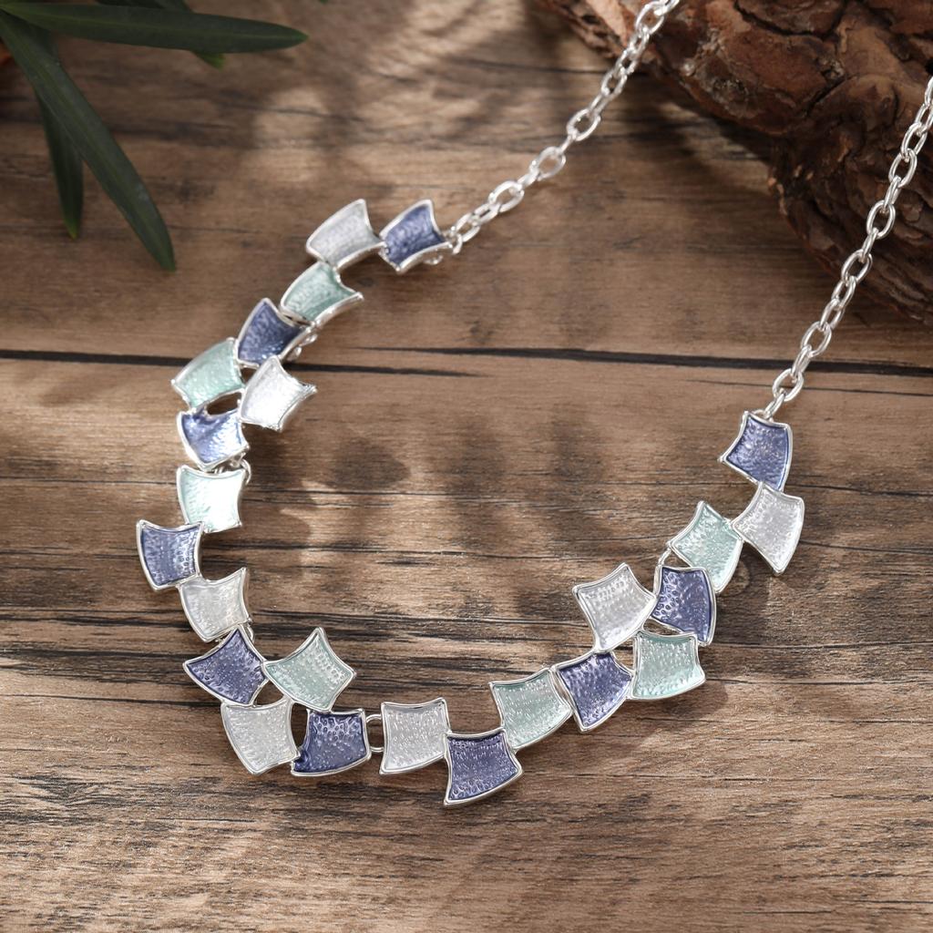 Эмалевое геометрическое ожерелье в виде морской звезды, женское простое высококлассное ожерелье с нерегулярным цветком