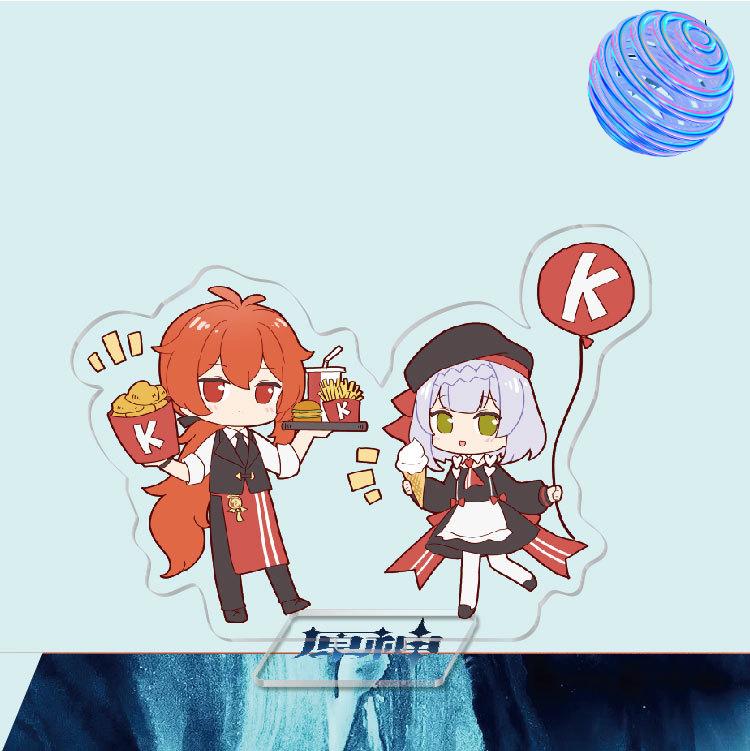 Anime Game Genshin Impact Peripheral Acrylic Cosplay Character Hero Theme Stand Acrylic Figure Stand Model Plate Desk Decor Ornament Gift