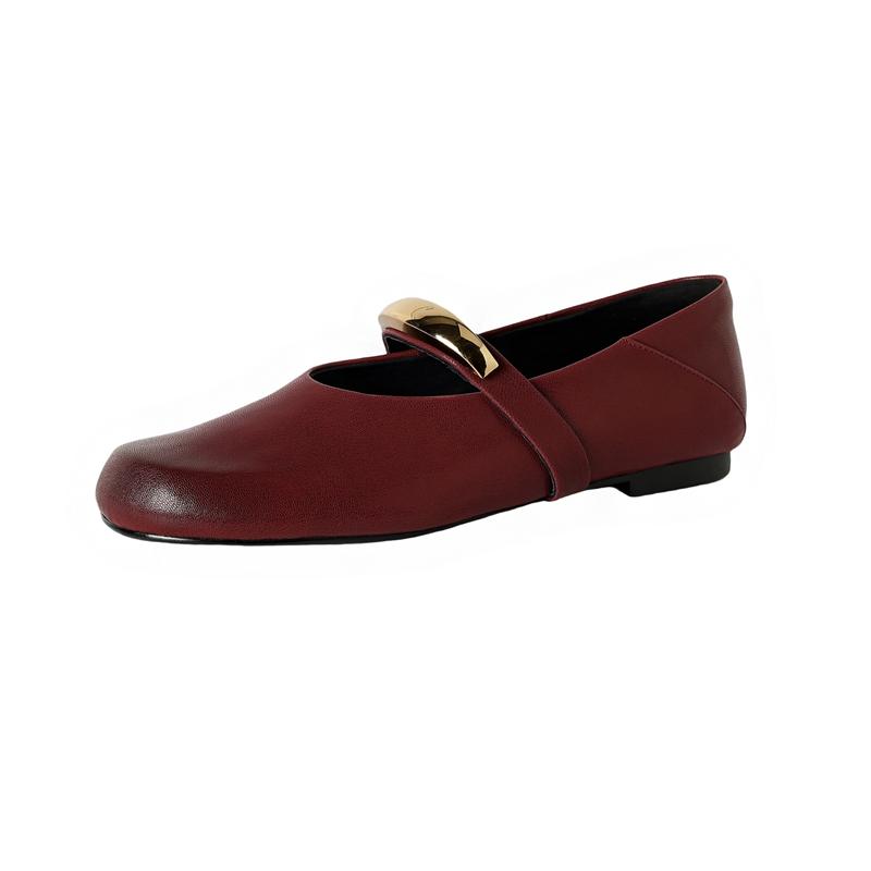 Модная женская новая кожаная овечья кожа круглая голова металлическая фурнитура пряжка ремня мягкая и удобная низкий каблук ретро Мэри Джейн одинарная туфля