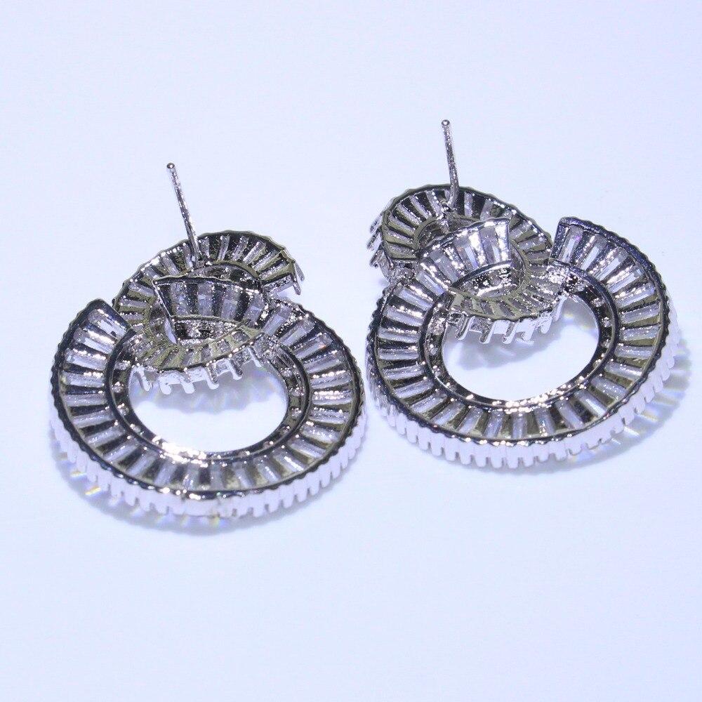 Прямая доставка, уникальные роскошные ювелирные изделия Choucong, стерлинговое серебро 925 пробы, Т-образный вырез, полностью прозрачный белый 5A CZ, серьги с бесконечным кругом для женщин