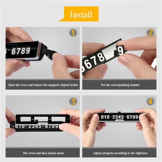 Стильная автомобильная временная остановка для парковки, магнитная табличка для отображения номера телефона