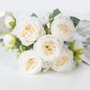 Artificial Flowers Fake Silk White Peonies Used for Home Room Vase Decoration Christmas Wreath Wedding Bouquet Party Accessories