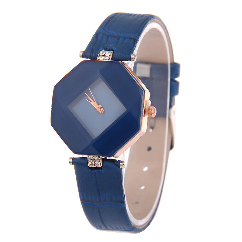 Gem Women Jewelry Cut Watch Surface Geometry Ladies Wristwatch