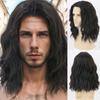 Synthetic 80s Punk Heavy Metal Rock Man Wig Long Curly Hair Black Wig for Men Natural Wave Wig Disco Cosplay Costume