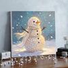 DIY Mini Framed Pearl Painting Kit Beads Canvas Home Decor Painting Snowman Winter Holiday Decoration Christmas Art Gift