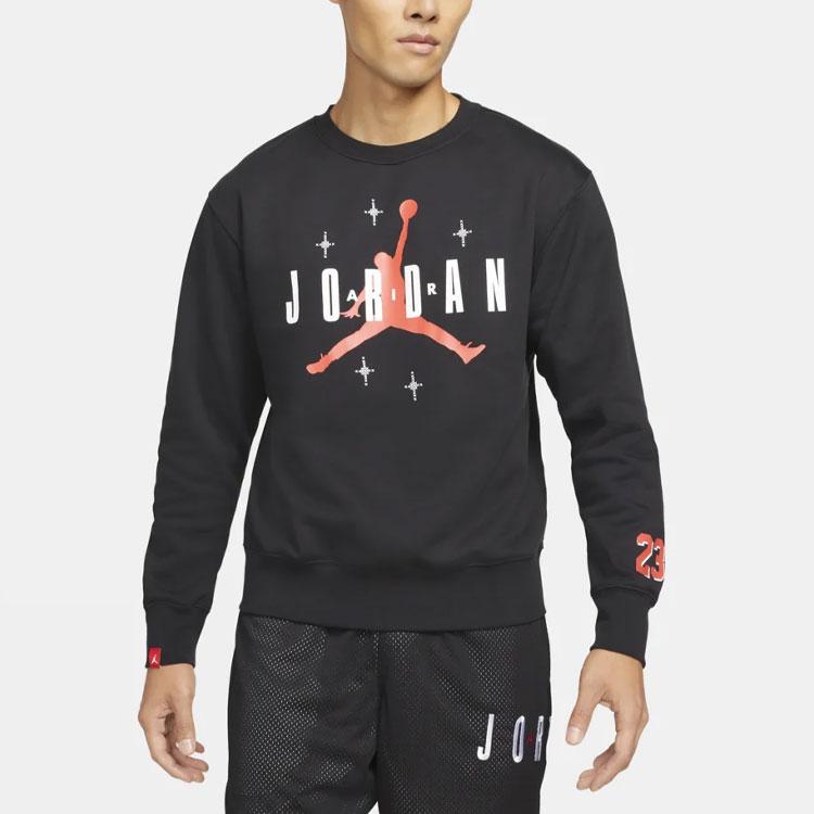 Jordan Спортивный повседневный пуловер с круглым вырезом, мужские топы, черный DO9153-010
