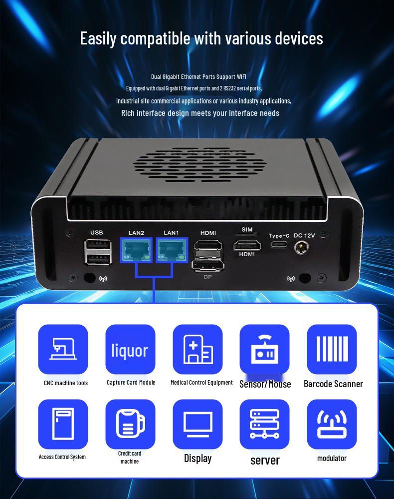 Yingtengfei N305 Celeron J1900 Двухъядерный Мини-промышленный компьютер x86 Контроллер