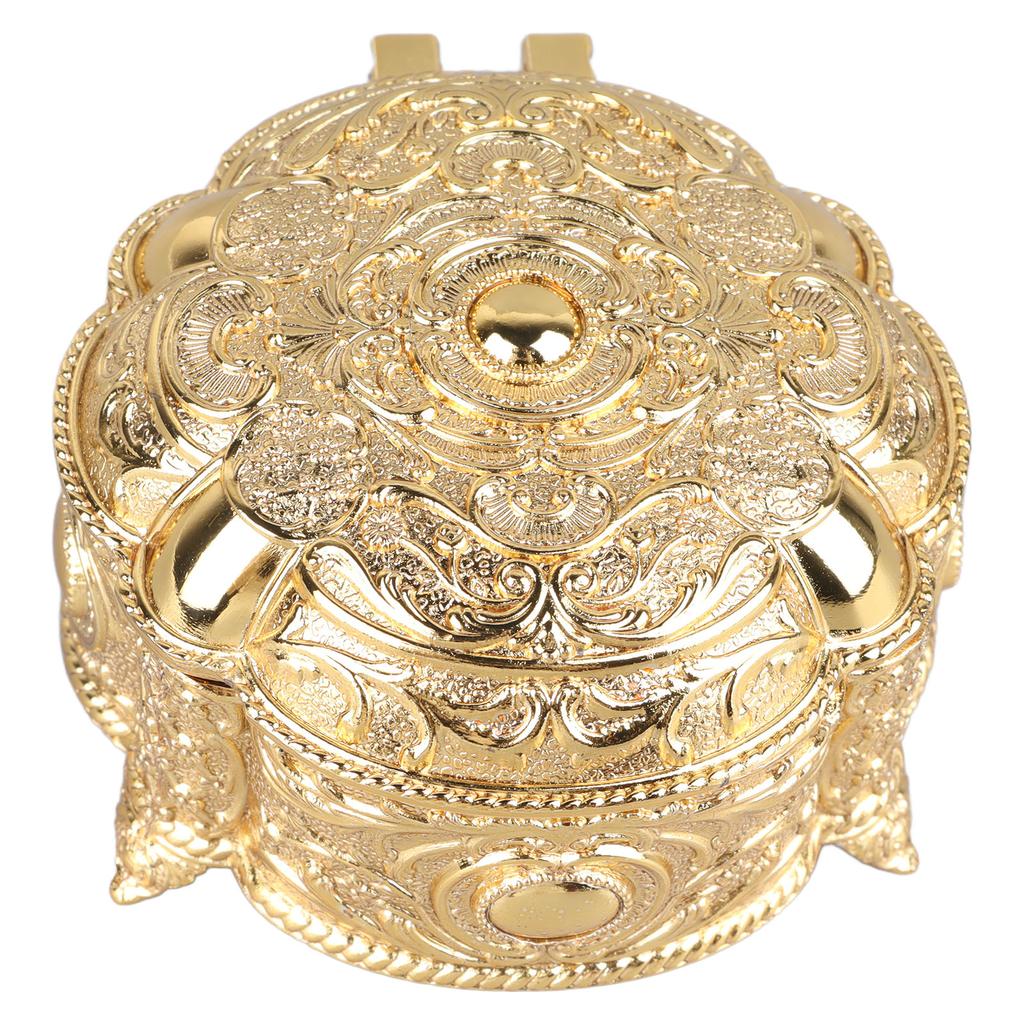 Metal Jewelry Box Innovative Light Luxury Shell Flower Round Trinket Storage Box for Ring Earring