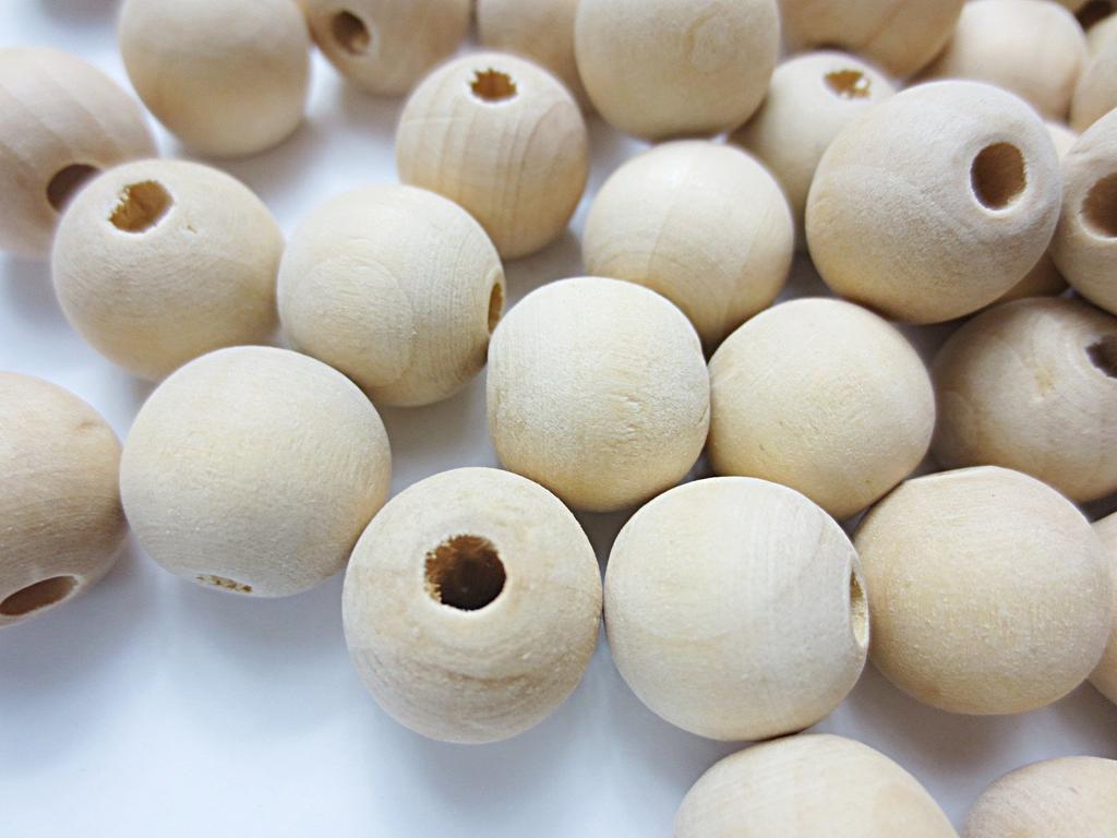 Большие деревянные бусины из простого дерева, набор из 100 шт., 14 мм. Дополнительные материалы. Детали ручной работы. Разные товары Huey.
