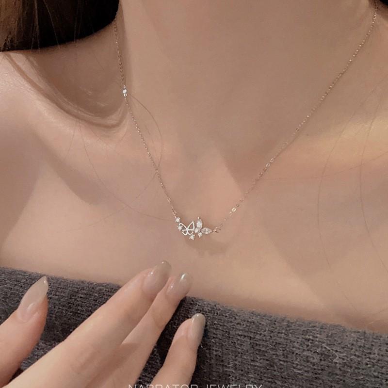 Double Butterfly Necklace Women Fashion Luxury Small Design Clavicle Chain Versatile Trendy Jewelry