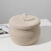 With Lid Storage Basket Round Organizing Basket Lidded Basket Storage Container Home