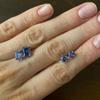 2 Pair Tanzanite Stud Earrings Rectangle Triangle 925 Sterling Silver Earring Jewelry Sets