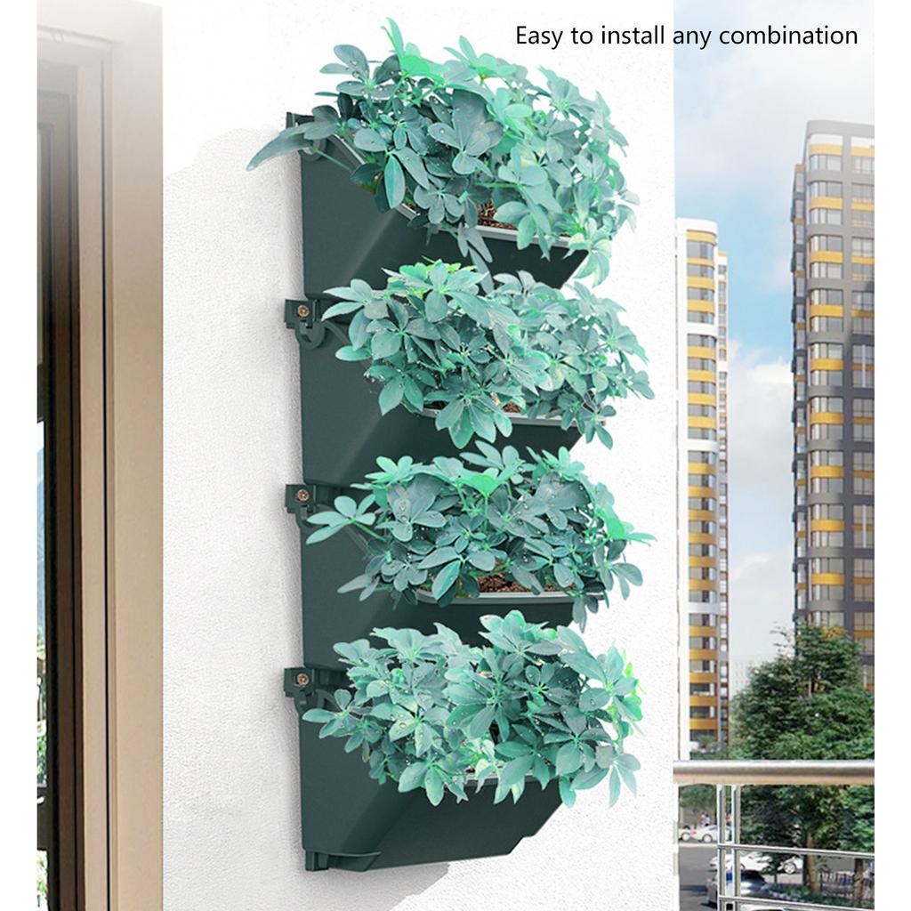 4 Pieces Wall Mounted Planter For Balcony And Patio Ideal For Flowers Herbs And Vegetables