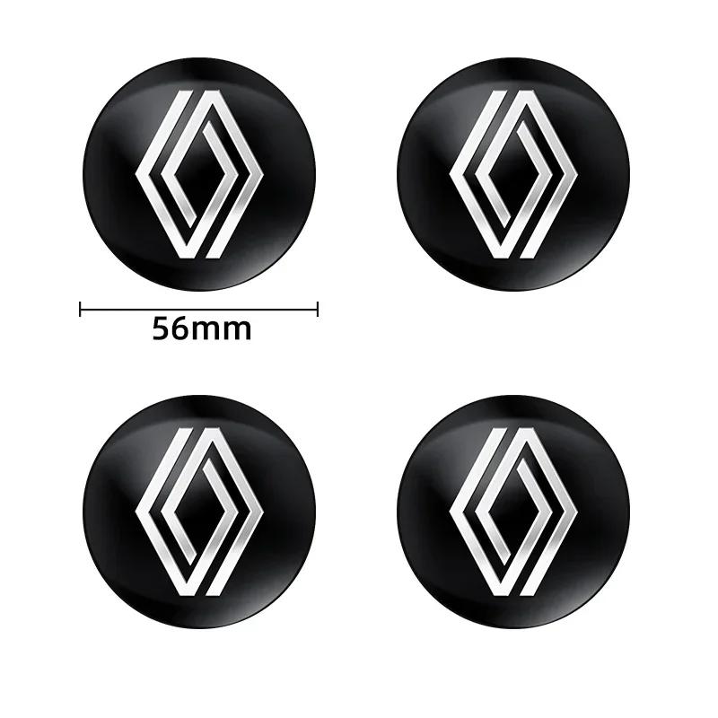 For Renault 2026 New Hub Caps 4pcs 56mm 60mm 65mm Car Wheel Center Hub Cap Rim Cover Emblem Stickers For Renault koleos duster m