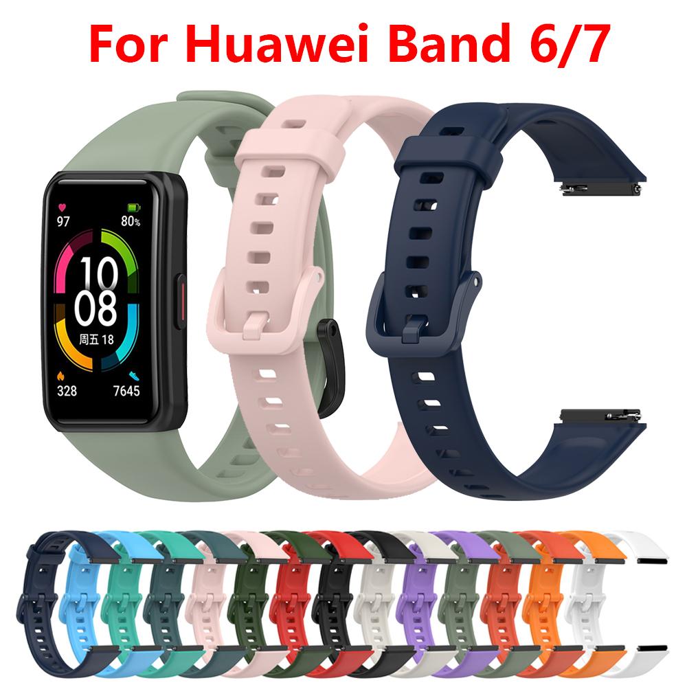 Sport Silicone Watchband For Huawei Honor Band 6 7 SmartWatch Wristband Replacement Original For Huawei Band 6 7Strap Bracelet 3
