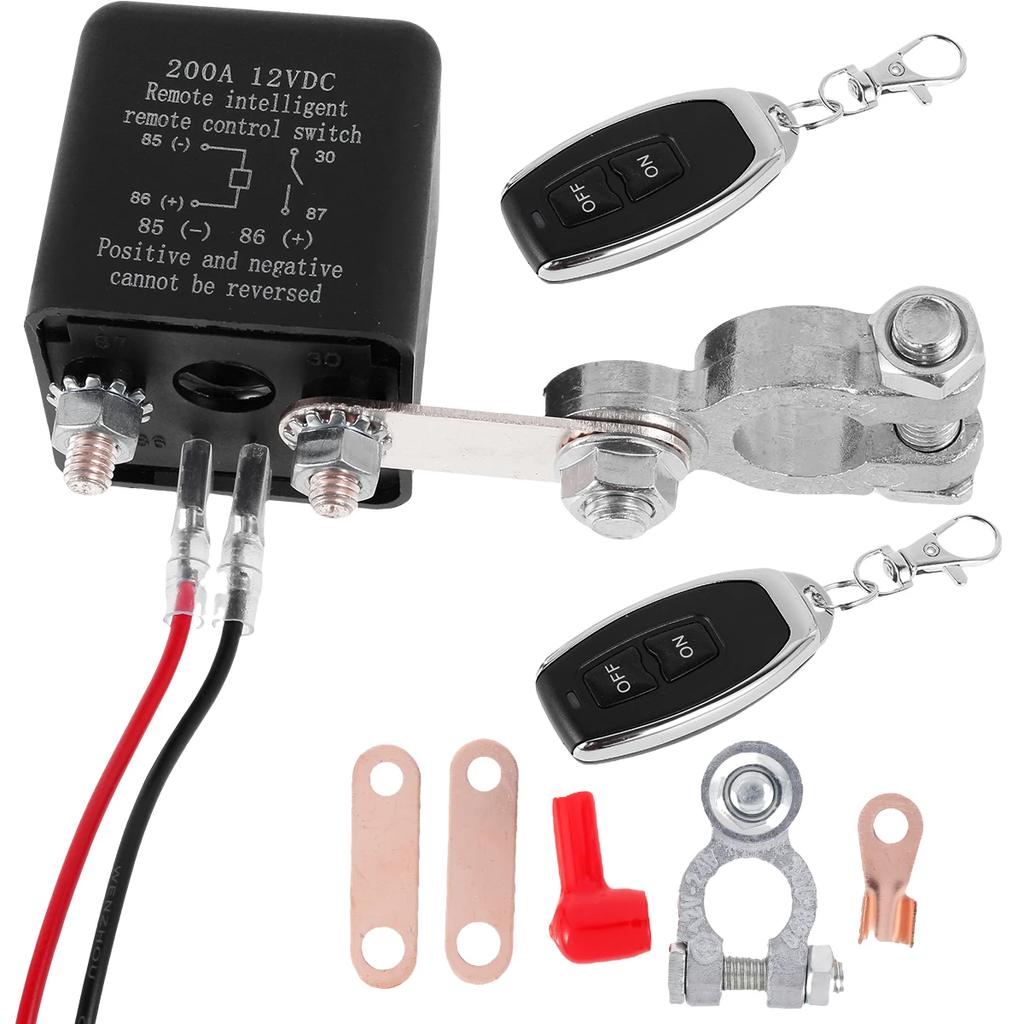 Battery Switch Relay 12V Remote Battery Kill Switch Car Batterys Disconnect Relay Anti-Theft Shut Off Switch Battery Isolator