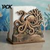 Decorative Napkin Stand for Dining Room Rustic Wooden Holder, Octopus/Bird/Goose/Turtle/Black Bear/Elephant Pattern, Compact Tissue Farmhouse