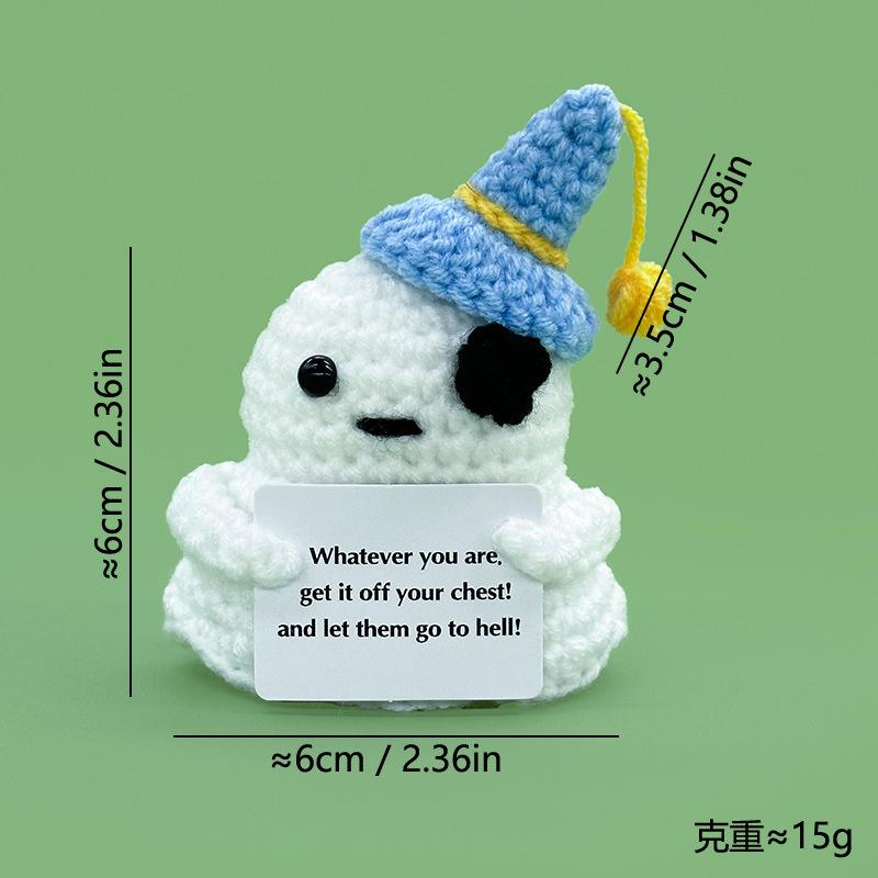 Lovely Crochete Doll Halloween Decorations Emotional Support Doll Handmade Toys Friends Gift Autumn Decoration