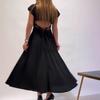 2025 Summer European & American Women's Trendy Backless Waist-cinching Dress