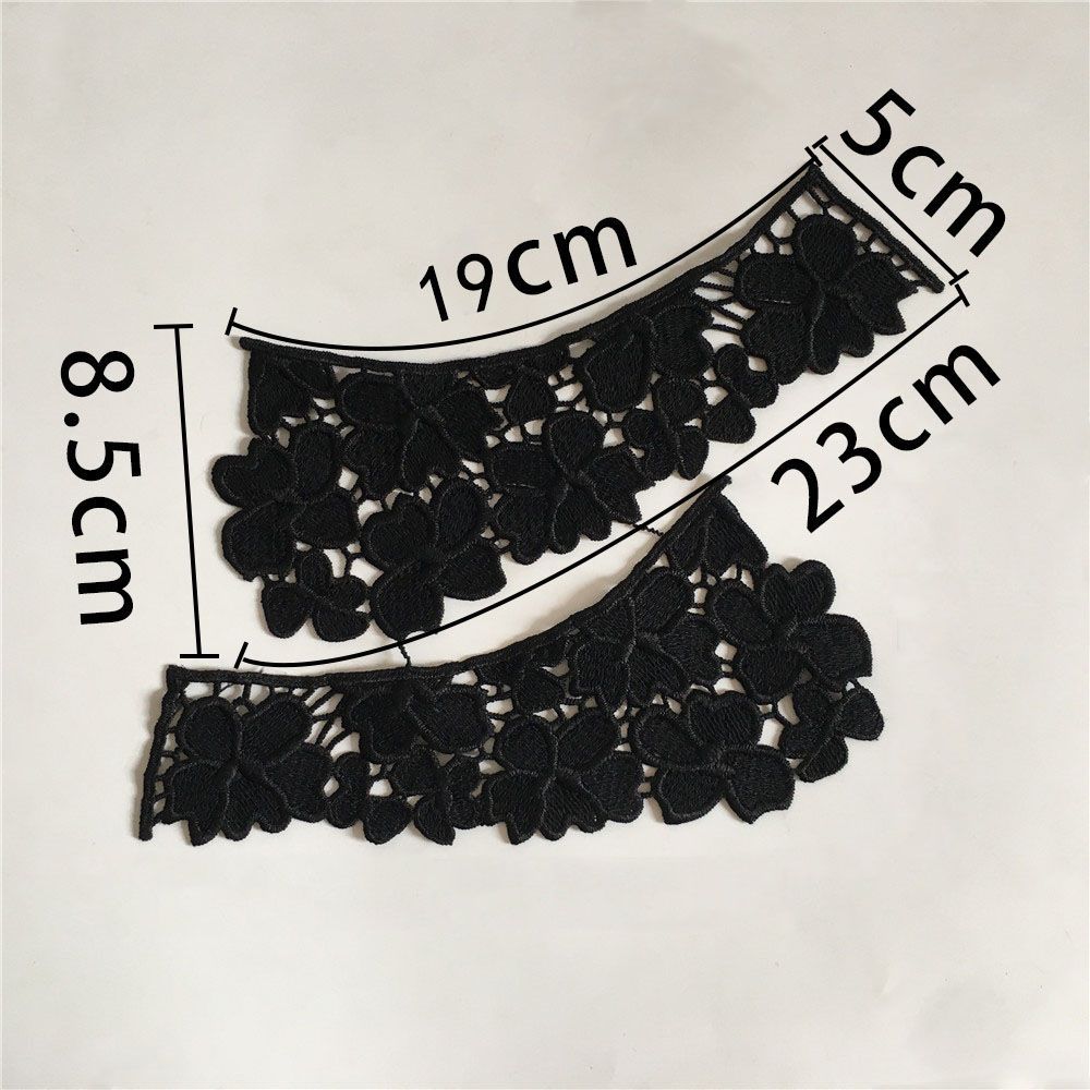 Black And White I Embroidery Hollow Milk Silk Water-Soluble Decoration With Clothing Collar Diy Sewing Lace Accessories