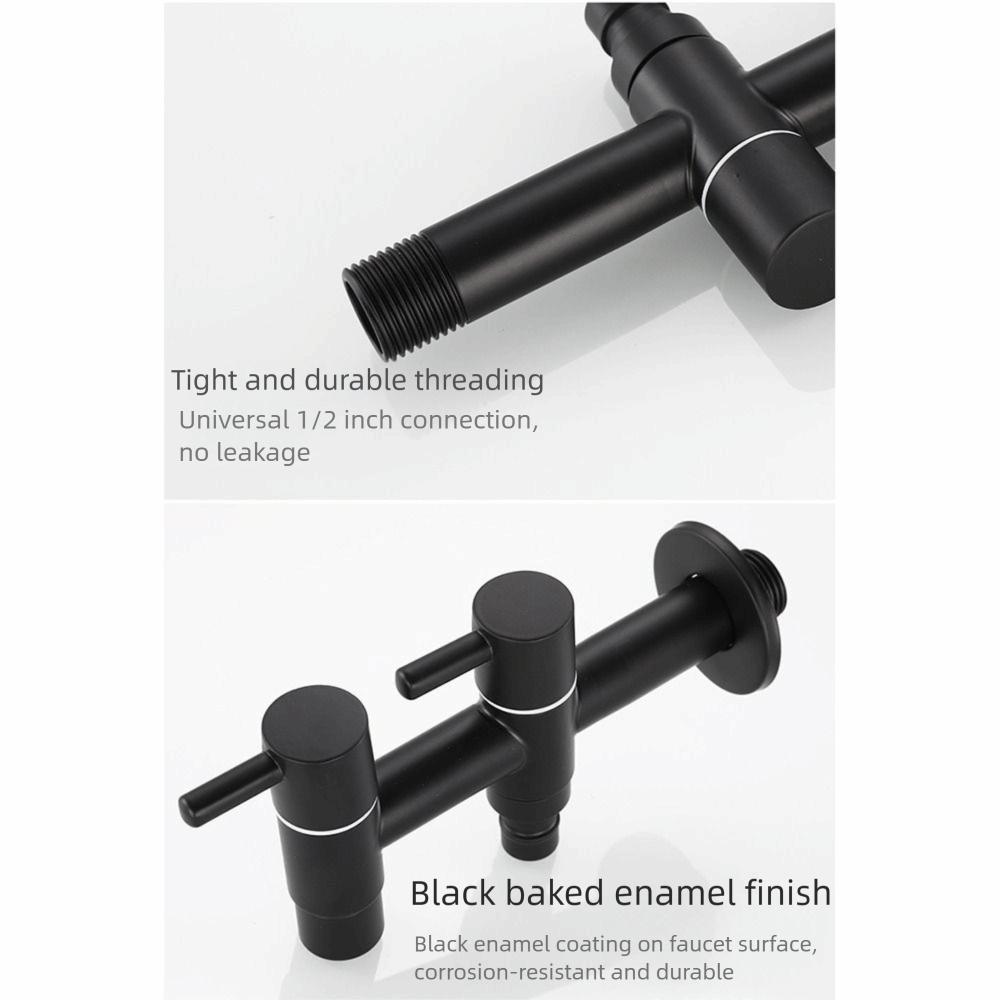 304 Stainless Steel Washing Machine Faucet Anti Splash Matte Black Mop Washing Tap Wall Mounted Multi Functional