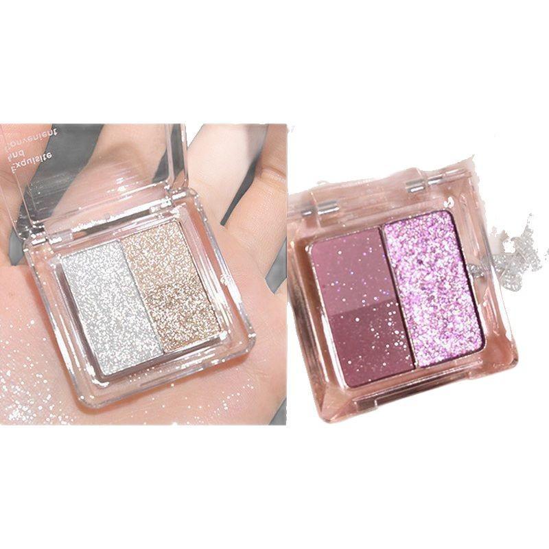 Палетка теней для век "Ледяной Виноград" Розово-Фиолетовая: Три оттенка в землистых тонах, матовое и перламутровое покрытие, портативное и осветляющее для студентов.