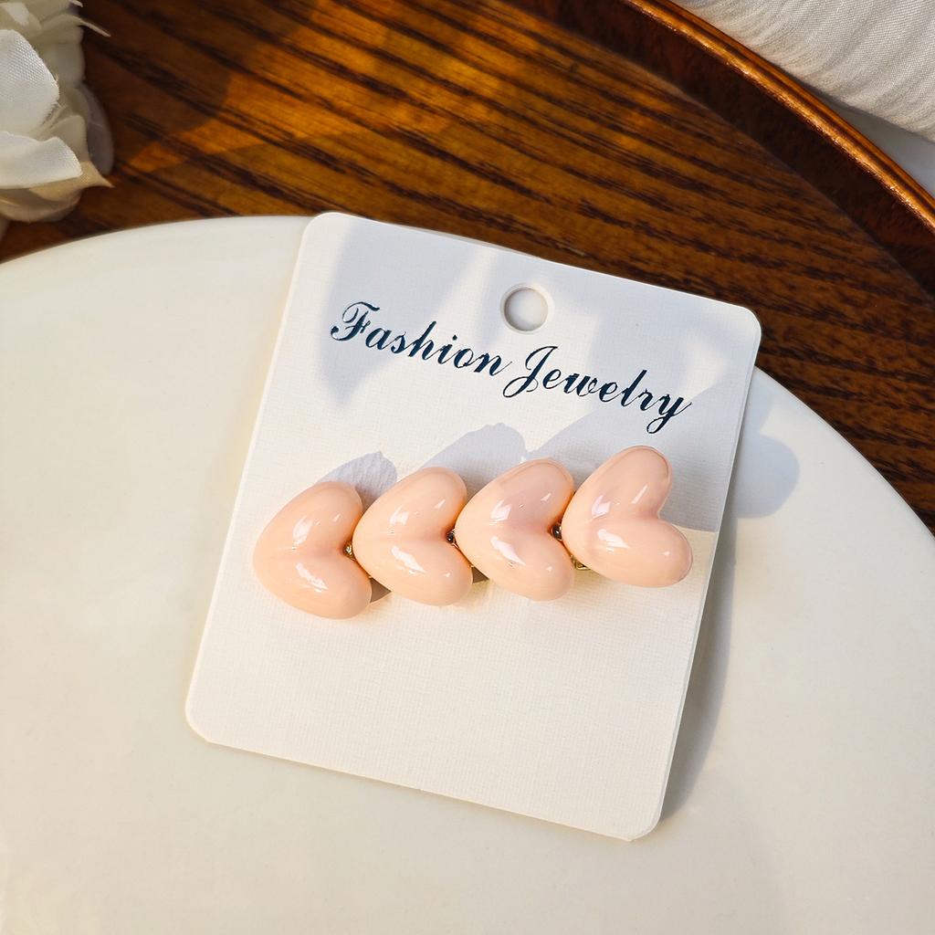 Dongdaemun Simple Color Ice Glitter Love Hairpin, Sweet Dopamine Children'S Bangs Duck Bill Clip