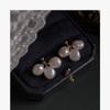 Natural Baroque Pearl Earrings for Women, Elegant French Style, Trendy Niche Design, Slimming Face Earrings