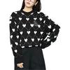 MLB Los Angeles Dodgers Heart Jacquard Letter Embroidery Loose Pullover Sweater Unisex sweater Black 3AKPH0131-07BKS