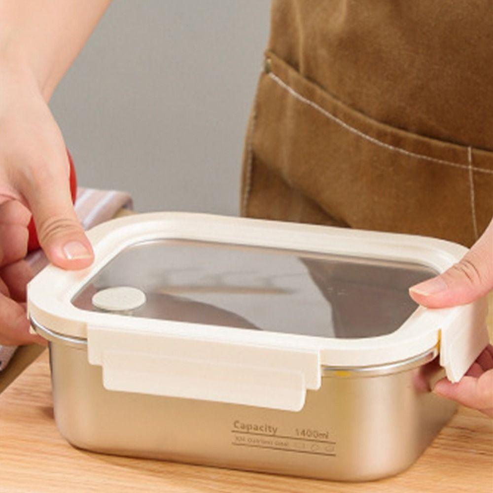 Portable Stainless Steel Crisper Leakproof Sealed Food Box Food Preservation Box Picnic