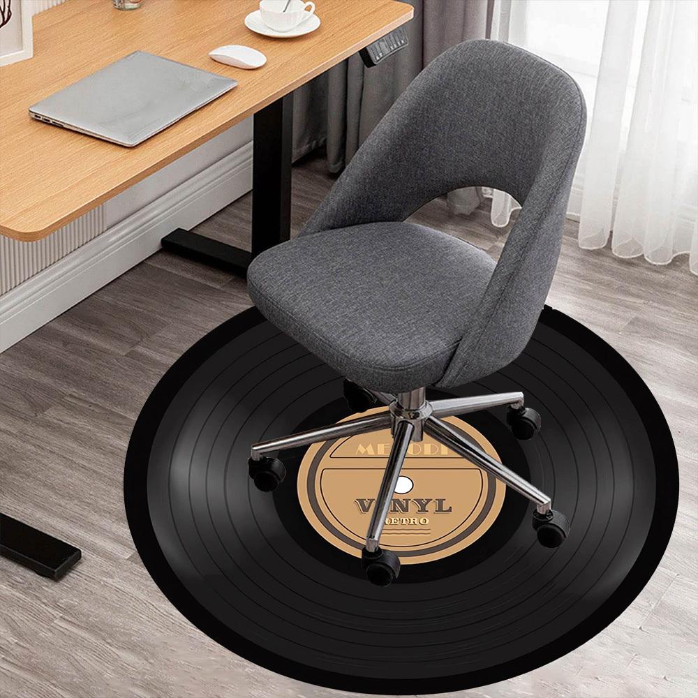 1 шт. Круглый коврик для стула Melodi Vinyl - Нескользящий, Напольный коврик для офиса, спальни, домашнего декора, Рождественский подарок p0811158