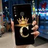 Красивый чехол-корона с буквами от А до Я для Infinix S4 Smart3 Plus X626 X267, черный, из мягкого силикона, противоударный
