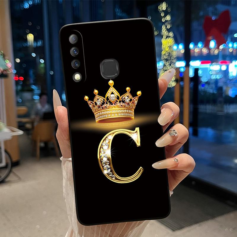 Красивый чехол-корона с буквами от А до Я для Infinix S4 Smart3 Plus X626 X267, черный, из мягкого силикона, противоударный