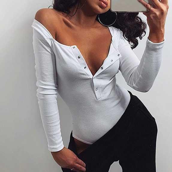 Женский осенний сексуальный плотный повседневный комбинезон с пряжкой и длинными рукавами, боди, комбинезон