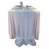9.8FT Gauze Table Runner Chiffon Cheesecloth Table Runner with Faux Pearls Dining Table Decor Cloth for Home Birthday Holiday Party